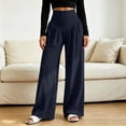 thumbnail image 4 of Sokhug High Waist Wide Leg Jogger Pants for Women Elastic V‑Shaped Waistband Loose Casual Trousers with Side Pockets Yoga Sport Lounge Daily Wear, 4 of 8