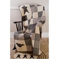 thumbnail image 2 of VHC Brands Kettle Grove Crow and Star Cotton Primitive Decor Rod Pocket Pre-Washed Appliqued Throw, 60x50, Patchwork, 2 of 3