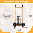 thumbnail image 2 of Small Manual Forklift Hydraulic Stacker, Portable Material Lift Truck with Adjustable Forks and Fixed Legs, 440 Lbs Straight Wheel Stacker Truck (Without Pallets), 2 of 8