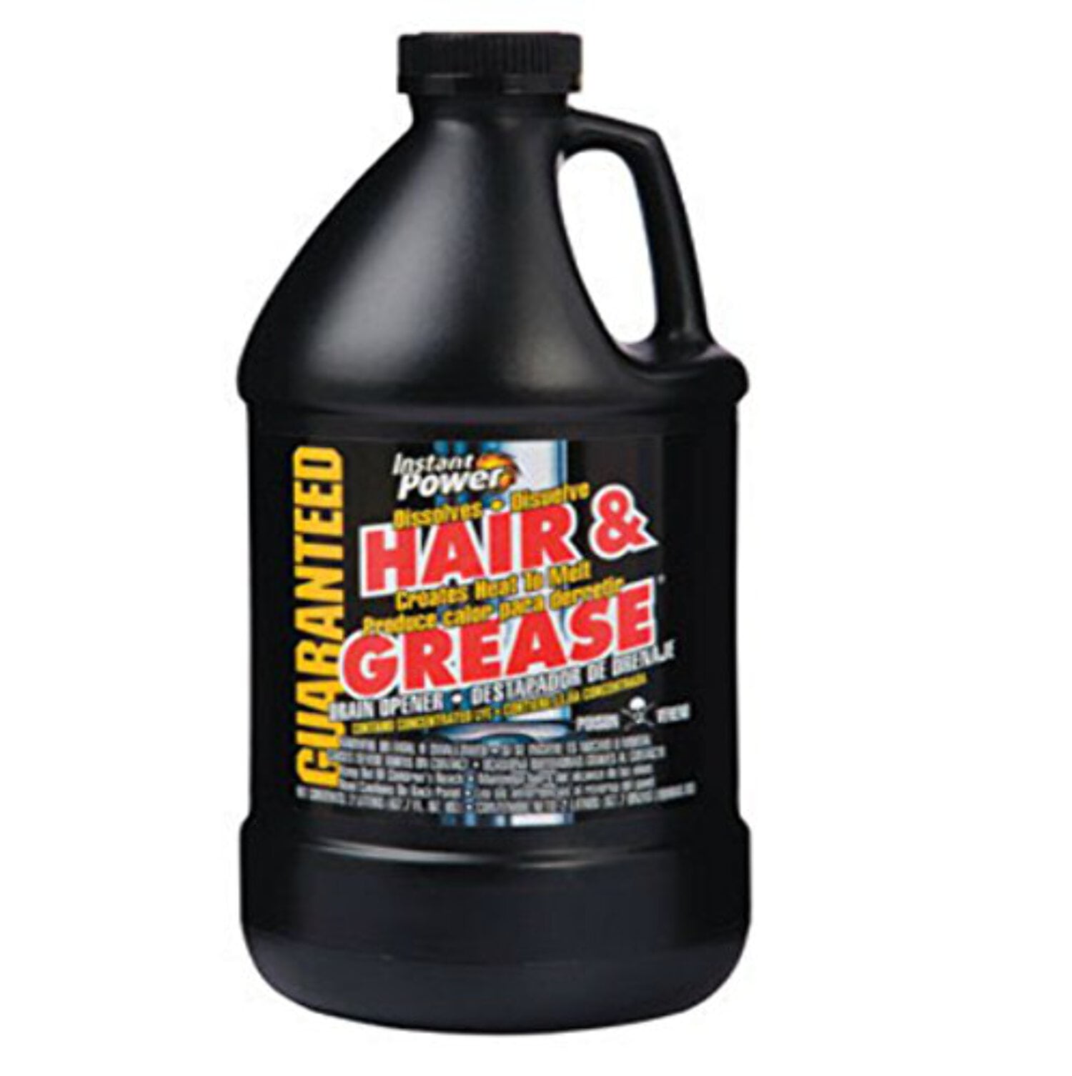 (4 pack) Instant Power Hair & Grease Drain Opener, 2-Liter