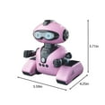 thumbnail image 4 of Programmable Gesture Sensing Robot Toy Pink 6.7X5.5X5.5 Inches Rechargeable Dancing Led Light Music For Kids Remote Control Interactive Smart Robot With 50 Actions Fun Pink, 4 of 9