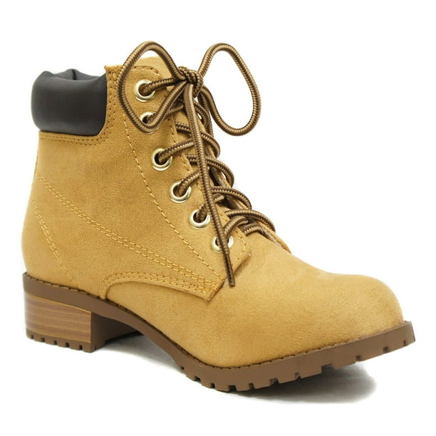 ladies lace up flat boots