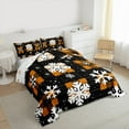 thumbnail image 3 of Feelyou Xmas Snowflake 01, Orange Checkered Twin Comforter Sets, Happy Christmas Holiday Reversible Bedding Set, Luxury Bedroom Decor,2 Pieces, 3 of 8