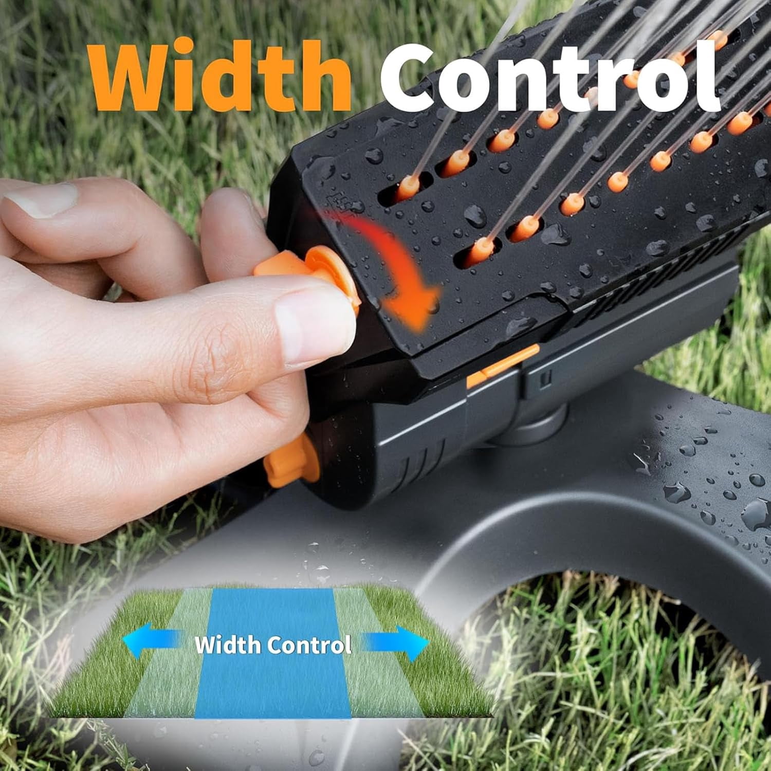 16-Nozzle Oscillating Sprinkler, Oscillating Lawn Sprinklers Adjustable, Water Sprinklers for Lawn Yard Garden Watering (Green, with A Set Nozzles)