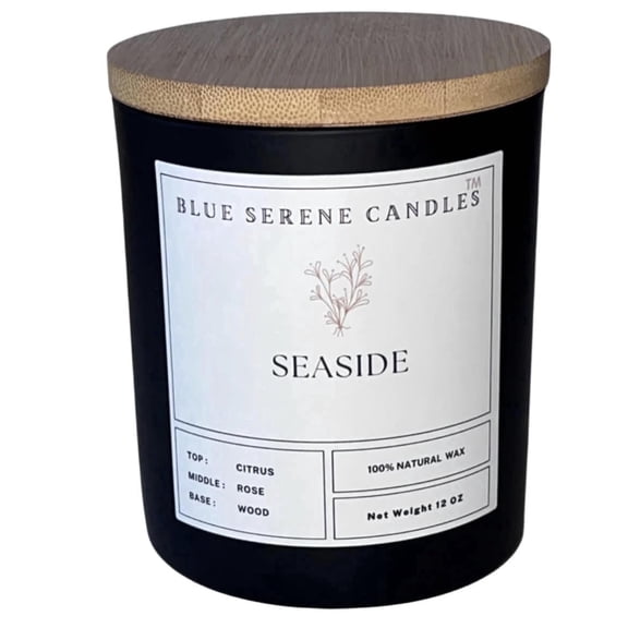 Blue Serene Candles Seaside-12 oz Organic Candle