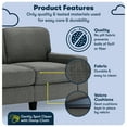 thumbnail image 3 of Serta Palisades 61" Track Arm Sofa, Easy Care Polyester, Loveseat or Couch for Small Spaces, Gray, 3 of 16