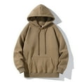 thumbnail image 2 of Men's Hoodies Pullover Casual Solid Pull String Pocket Shirt Fall Clothes Tops Hooded Sweatshirts Brown 2XL, 2 of 4