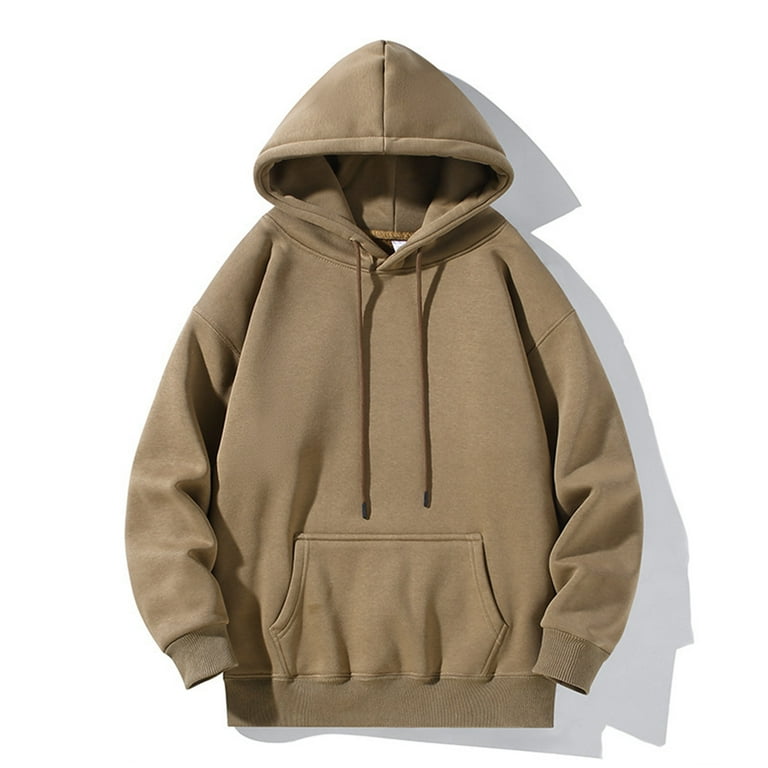 PMUYBHF Pullover Men Winter Men s Casual Solid Top Pull String