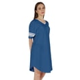 thumbnail image 3 of Inkmeso Women V-Neck Short Sleeve Dresses Solid Casual Loose Fit T-Shirt Sports Tunic Short Dress, 3 of 7