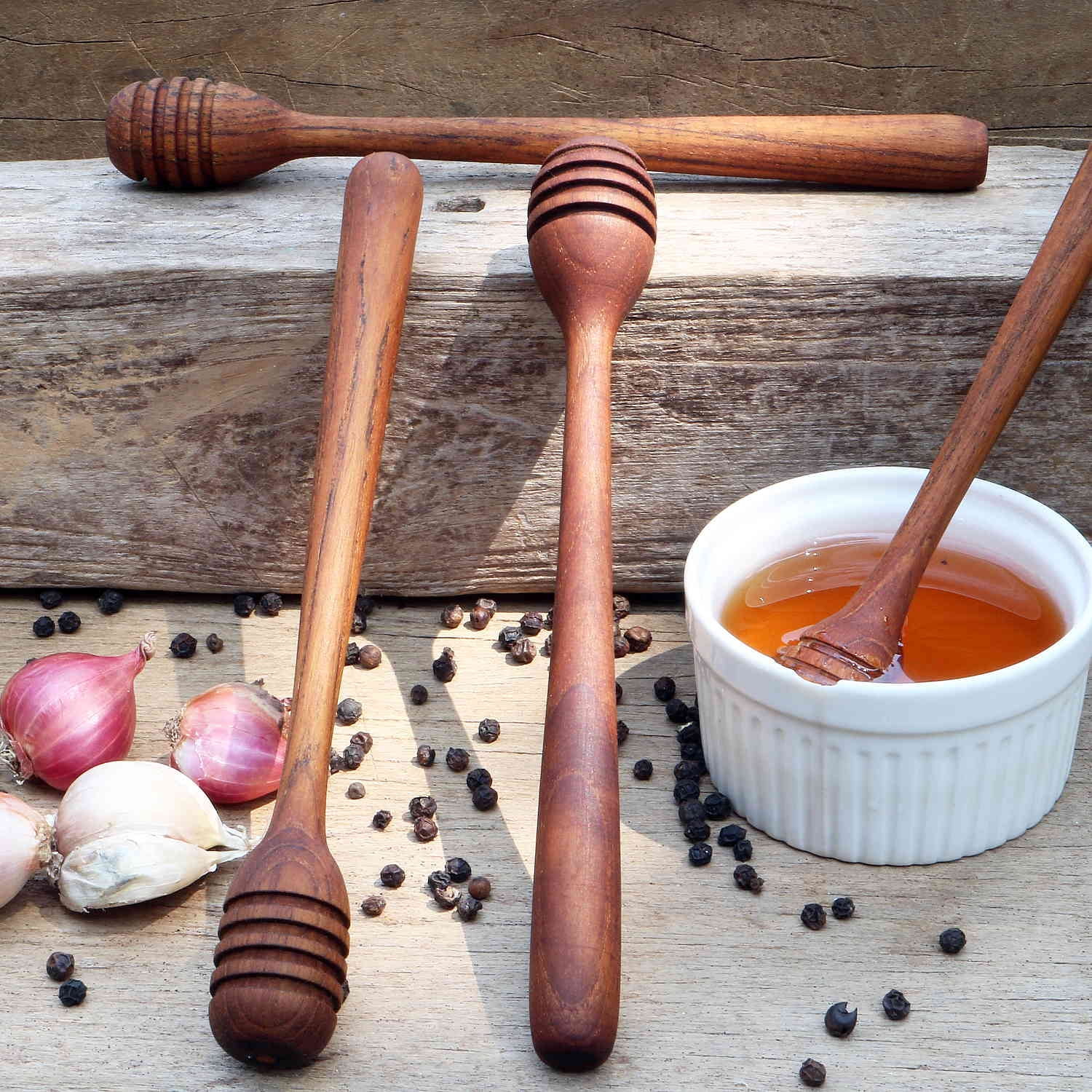 Rico & Plato Teak Honey Dipper - Thumbnail 5