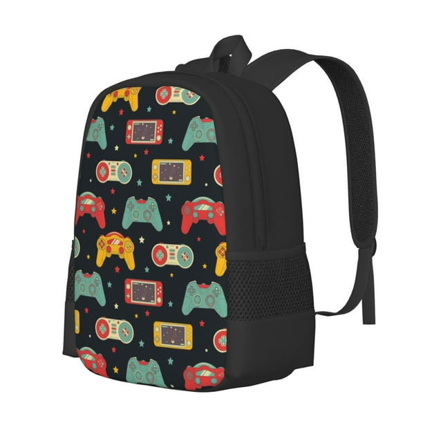 Balery Retro Video Game Mochila para hombre y mujer - Tela Oxford 600D resistente - Gran capacidad, resistente al agua, ideal para la escuela, viajes y senderismo