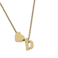 thumbnail image 2 of 18K Gold Plated Stainless Steel Minimalist Trendy Heart "B" Initial Pendant Necklace with 18" Chain, 2 of 4