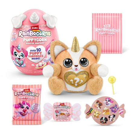 ZURU Rainbocorns Puppycorn Scent Surprise by ZURU Surprise Unboxing Soft Toy, Scented Puppy Plush for Girls, Slime