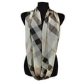 thumbnail image 3 of Fashion Secrets Women Checked and Plaid Pattern Super Softness Infinity Scarf (Beige), 3 of 3