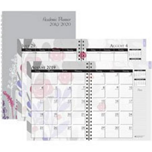 House of Doolittle HOD295474 Doolittle Academic Wild Flower Weekly & Monthly Planner - Black