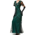 thumbnail image 1 of UPPADA Robe Cocktail à Col Rond pour Femmes Robe Sirène Robe Cocktail Sans Manches Robe Formelle Évasée Robes d'Invitée de Mariage Robe Cocktail Moulante Liquidation en Liquidation, 1 of 6