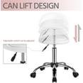 thumbnail image 5 of CZMJY Rolling Stool Adjustable Swivel Stools Chair with Wheels & Back Support Round Tattoo PU Leather Salon Stools for Massage Spa, White, 5 of 11