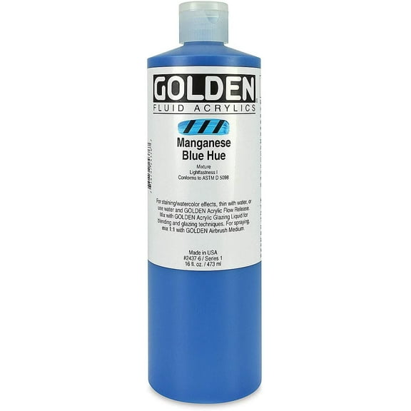 Golden Fluid Acrylic, 16 oz., Manganese Blue Hue
