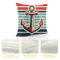 thumbnail image 4 of JRXY  Nautical Anchor Throw Pillow Covers Navy Blue Stripes with Red Ocean Sea Sailing Coastal Beach Outdoor Decor Waist Cases Pillowslip White, 4 of 5