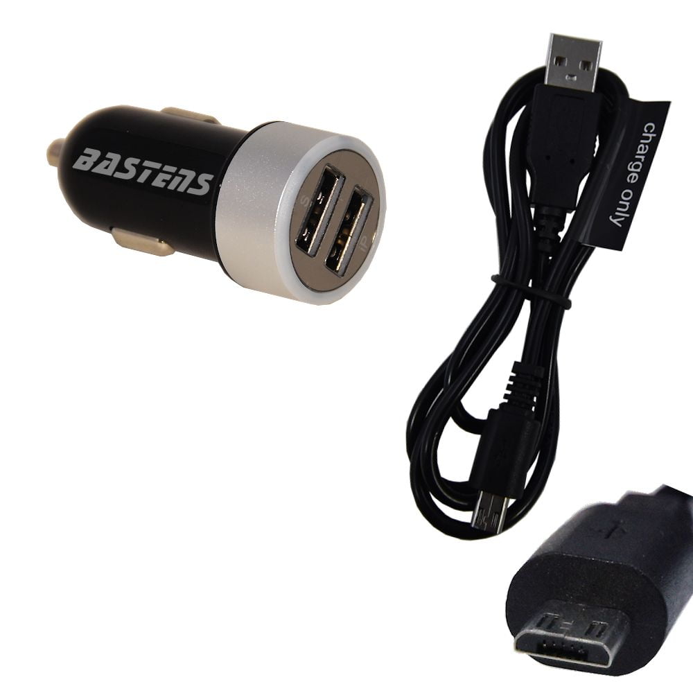 2in1 mini lighted fast 2.4 Amp 12W car charger kit with double USB power ports 22 awg charge only cable pocket sized for travel designed for Asus Padfone Infinity