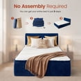 thumbnail image 6 of Ovios Full Size All-in-One Floor Bed in a Box, 16.7" Upholstered Compressed Foam Mattress with Headboard, No Assembly Required, Blue, 6 of 8