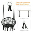 thumbnail image 6 of Gymax Hammock Chair Hanging Cotton Rope Macrame Swing Chair Indoor Outdoor Black, 6 of 6