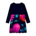 thumbnail image 4 of Spazoro Girls Princess Dress, Long Sleeve Crew Neck Fall & Winter Heart Print Long Dresses for Party Navy Size 7 T, 4 of 4