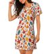 thumbnail image 2 of Balery Autumn Leaves Camisón de manga corta con cuello redondo para mujer, cómodo y elegante., 2 of 6