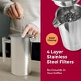 thumbnail image 3 of Living French Press Coffee Maker 34oz, Stainless Steel French Press Coffee, 4 Filter Heat Resistant Double Insulated, Rust-Free, , Dishwasher Safe Coffee Pot, 3 of 8