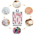 thumbnail image 6 of Yayeee 2 Pack Qtip Holder Bathroom Cotton Swab Canister with Lid Clear Dispenser Set, Pink Ice Cream, 6 of 6