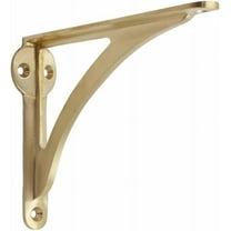 STYLENT DECOR Decorative Brass Shelf Bracket, Heavy Duty and Antique Shelf Bracket for Shelving Modern L Shaped Design (Pack of 1) (Brass Brushed, 4.5 Inches)