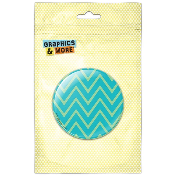 Mint Chevrons on Blue Refrigerator Button Magnet