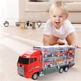 thumbnail image 2 of Transportador de coches de juguete Carrier Truck con 6 coches de metal para niños, 2 of 4