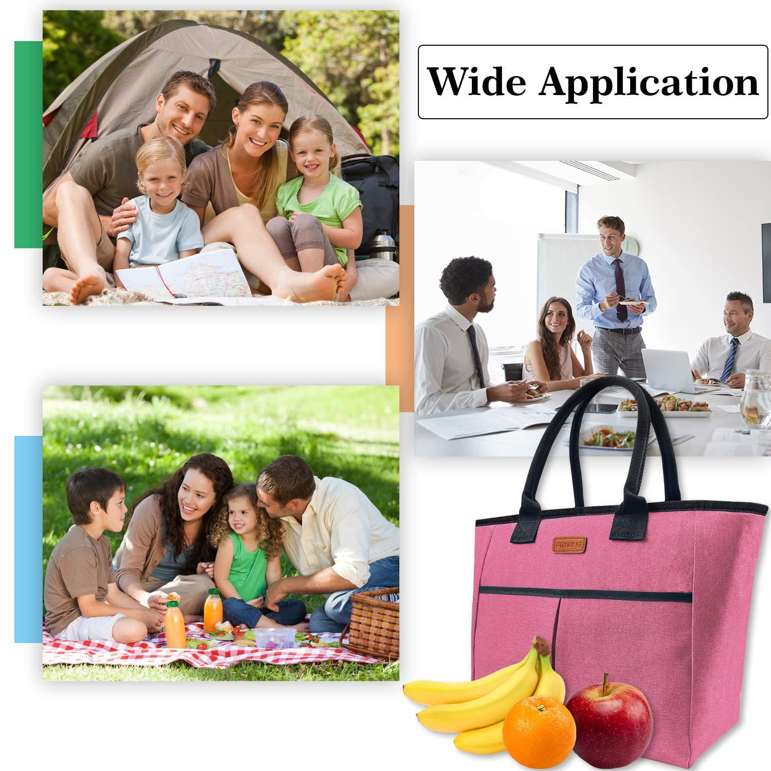 Pjtewawe lunch bag lunch bag women teens insulated lunch box men adult lunchbox  lunch tote reusable meal prep container bag bento box cooler bag for work  office picnic 