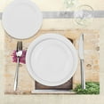 thumbnail image 3 of Ambesonne Scenery Place Mats Set of 4, Rusty Wood Door Italian, Standard Size, Cream Lilac Brown, 3 of 6