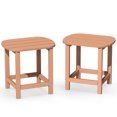 thumbnail image 2 of Cobiod 2-Pack HDPE Outdoor Side Tables for Patio, Weather-Resistant Patio Side Table, Outdoor End Table for Garden, Balcony & Living Room, Teak, 2 of 10