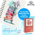 thumbnail image 4 of Art-N-Fly Watercolor Paper Pad 9x12" 2 Pack - Cold Press Water Color Sketchbook Pad 30 Sheets 140 lb for Art Painting, Drawing, Wet & Mixed Media - Water Coloring Paint Paper for Artist & Kids, 4 of 9