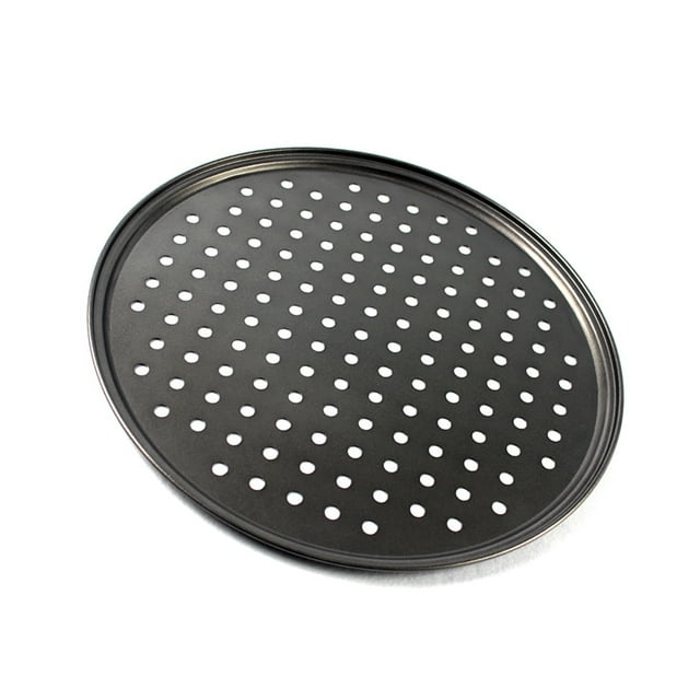 Injueey Red de malla para pizza, accesorios para hornear, bandeja de acero al carbono, accesorio de cocina, perforado, suministro de Herramientas y accesorios para hornear No.1
