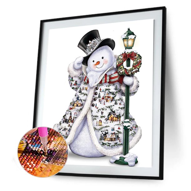 Cuadros Decorativos Imagen de la serie del muñeco de nieve del diamante cuadrado de la pintura del diamante Likrtyny embutido en tela
