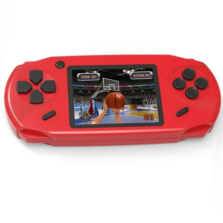Beijue Rechargeable 16 Bit Handheld Game Console Toy for Kids with 3.0'' Color LCD 100 Games (Red)