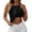 Black, variant on Women Ribbed Tank Tops Built in Bra Halter Tank Top Sleeveless Undershirt Tank Beige L