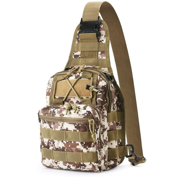Bolsa táctica para el pecho, bolsa de hombro militar impermeable, mochila, bolsa de mensajero ligera, bolsa pequeña para caza, camping, deportes, camping, senderismo (kh. Afortunado Sencillez