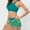 Green, variant on Honeeladyy Womens Tankini Swimsuit Halter Slim Fit Two Piece Bathing Suit Corp Top with High Waist Shorts Swimwear Blue M