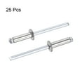 thumbnail image 4 of Uxcell 4mm Diameter 13mm Grip Length Silver Tone 304 Stainless Steel Blind Rivets 25 Pack, 4 of 4
