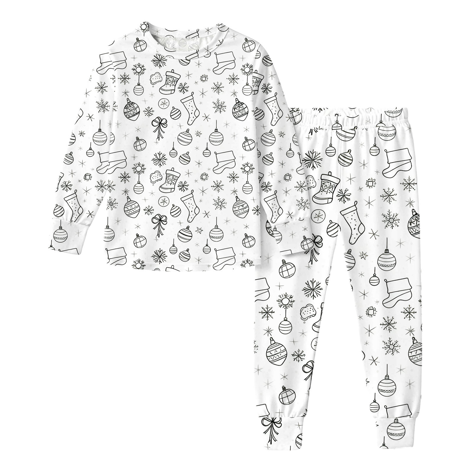 Owordtank Kids DIY Hand Painted Colorable Tops and Pants Set Boys Girls Funny Cartoon Coloring Blouse and Pants 2 Piece Sets