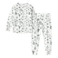 thumbnail image 4 of IVEYRTF Kids Printed Long Sleeve Homewear Set Top and Pants Fall Winter Soft Casual 2 Piece Comfortable Outfit(White#3,13 Years), 4 of 6