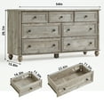 thumbnail image 2 of 7 Drawer Dresser, White Dresser for Bedroom Drawer Organizer Storage Drawers,Wood Adult Storage Cabinet Living Room Hallway - Grey, 2 of 9