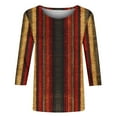 thumbnail image 5 of Abomasnow Womens Long Sleeve Shirts 2025 Casual Dressy Crewneck Blouses Winter Fall Multicolor Striped Print Pullover Tops, 5 of 5