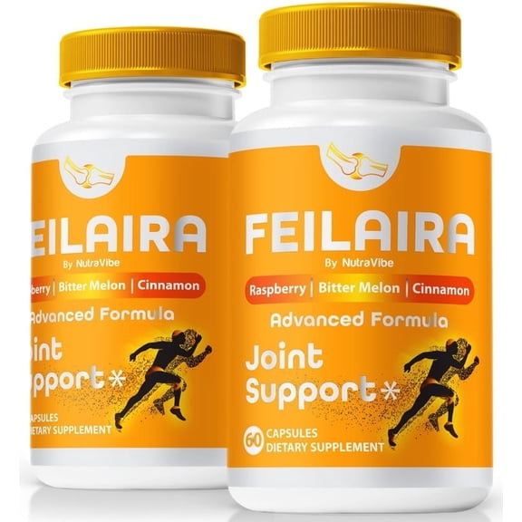 (2 Pack) Feilaira Joint Support Capsules – Premium All-Natural Bones & Joint Supplement Formulated for Enhanced Flexibility and a Full Range of Motion, Official Feilaira (120 Capsules)