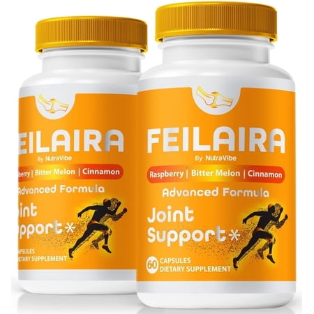 (2 Pack) Feilaira Joint Support Capsules – Premium All-Natural Bones & Joint Supplement Formulated for Enhanced Flexibility and a Full Range of Motion, Official Feilaira (120 Capsules)
